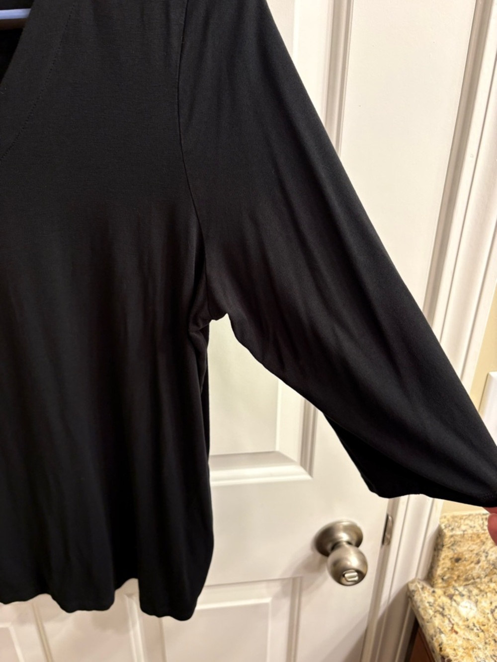 J. Jill Wearever Black V-Neck 3/4 Sleeve Top L - Picture 11 of 12